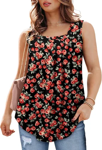 Miniatura 4 de BETTE BOUTIK Womens Tank Tops Pleated Sleeveless Blouse Short Sleeve Tops Basic Shirts S-3XL
