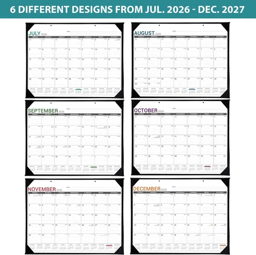 Miniatura 5 de Calendario de escritorio 2026-2027, calendario de escritorio de embalaje en rollo 2026-2027, julio de 2026 a diciembre de 2027, calendario