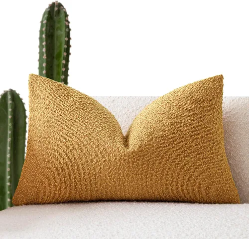 Miniatura 68 de Foindtower Fundas de almohada decorativas con textura de boucle, fundas de almohada sólidas, neutrales, suaves y acogedoras para silla, sofá