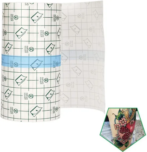 Miniatura 19 de 50 piezas de vendajes adhesivos elásticos impermeables de 6 x 6 pulgadas, película transparente para cuidado posterior de tatuajes y reparación