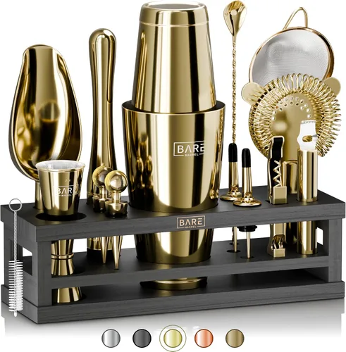 Miniatura 12 de BARE BARREL® Kit de Barman para Mixología Juego de Herramientas de Bar Juego de Coctelera de 16 Piezas Utensilios de Mezcla de Martini