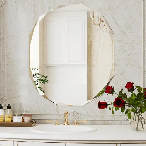 Miniatura 10 de AUYHM Espejo ovalado, espejo de baño pequeño de 20 x 28 pulgadas, espejos de baño, espejo negro para baño, espejos ovalados para baño, espejo