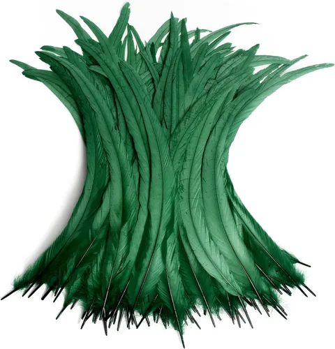 Miniatura 26 de THARAHT 50 piezas de plumas de cola de gallo, naturales, de 12 a 14 pulgadas (30-35 cm) para manualidades, bodas, atado de moscas, plumas para Rosa