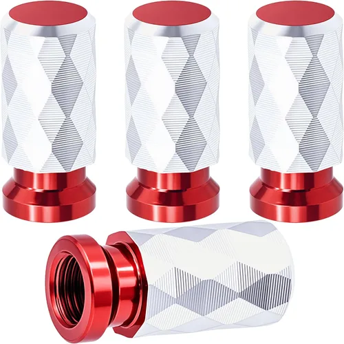 Miniatura 54 de 4 piezas de tapas de válvula de rueda con forma de punta, válvula de rueda de aleación de aluminio con punta, tapas de aire universales a prueba