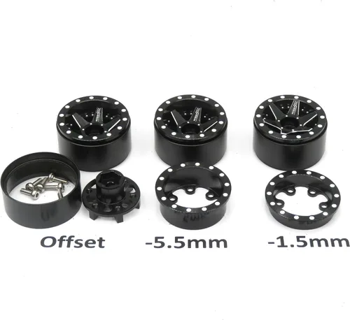 Miniatura 2 de hobbysoul Llantas ajustables Offset 1.0 Beadlock, ruedas RC 1.0 0.72 oz/llanta para RC 1/18 TRX4M Axial SCX24 90081 y otros 1/24 Micro Crawler