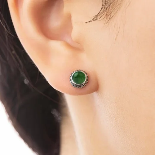 Miniatura 87 de Aretes de plata de ley con piedra natal de cristal real, joyería para mujer, moda occidental 925, envejecida, bohemia, hecha a mano, el mejor regalo