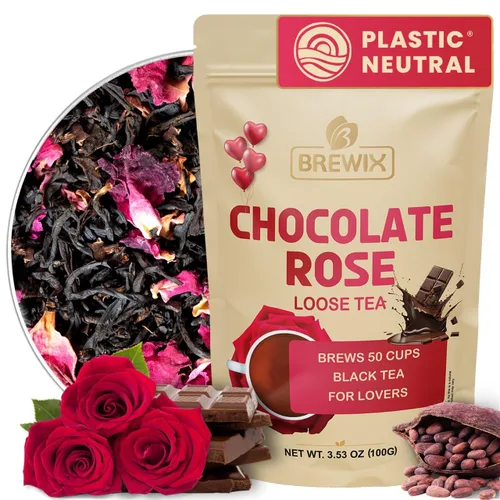 Miniatura 44 de BREWIX, Bedtime Blossom - Té suelto de hierbas (más de 50 tazas) sin cafeína y totalmente natural Mezcla relajante floral nocturna Rooibos