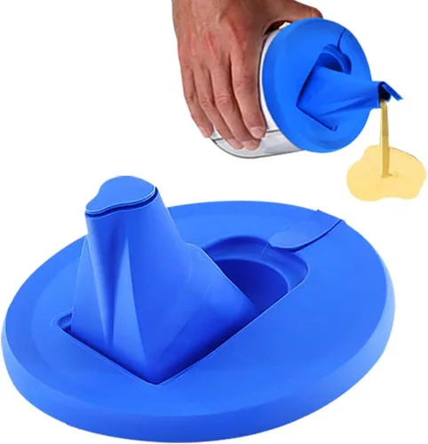 Tapa de lata de pintura y boquilla de vertido para recipientes de 1 galón, 1 paquete – Sello seguro con boquilla integrada para verter la pintura