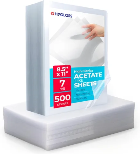Miniatura 14 de Hygloss Hojas de papel de acetato de 8.5" x 11" - 7 mil hojas de acetato transparentes para proyectos de manualidades, hojas de plantilla
