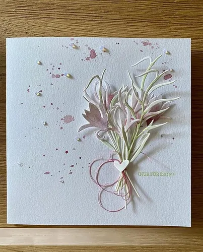 Miniatura 5 de Juego de 3 troqueles de metal de hojas de flores, marco de hojas de flores en 3D, plantillas de corte de boda para álbumes de recortes, álbumes