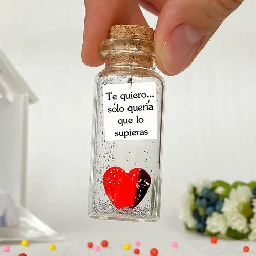 Miniatura 6 de Kseniya Revta Mensaje romántico en una botella para regalar a tu novio o novia - Tarro de los deseos con una tarjeta para tu esposo o esposa
