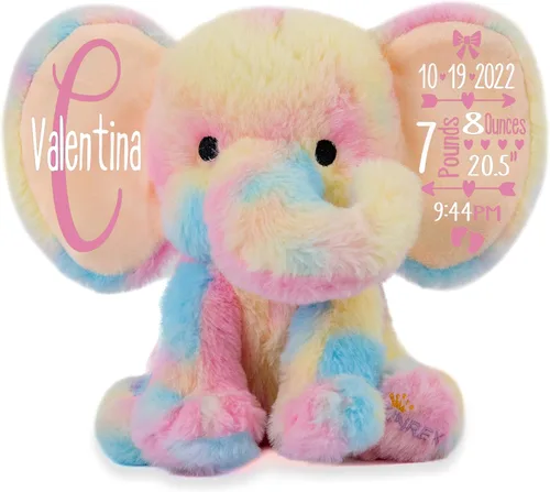 Miniatura 16 de Animal de Peluche Elefante Personalizado - Anuncio Personalizado de Estadísticas de Nacimiento Animales de Peluche Elefante para Bebés, Baby Shower