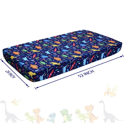 Miniatura 5 de Cloele Sábana Ajustable para Cuna con Dinosaurios - Bebé 100% Poliéster Paquete de 1 Sábana para Cuna Estándar y Colchones de Niños Pequeños - Azul