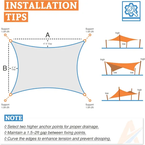 Miniatura 7 de Toldo rectangular de 10 x 14 pies, toldo para bloquear la luz solar para patio al aire libre, jardín, patio, terraza, pérgola (marrón)