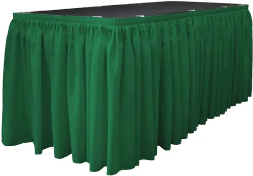 Miniatura 37 de LA Linen Falda de mesa de popelina de poliéster para mesas rectangulares, tela plisada para banquetes de boda, 14 pies por 29 pulgadas de largo