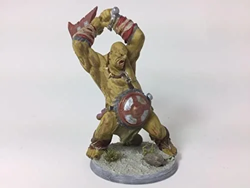 Miniatura 4 de Ogre Warrior RPG - Calabozos y dragones - DND - Pathfinder - Diorama - Figurita miniatura (gris/sin pintar) (Axe)