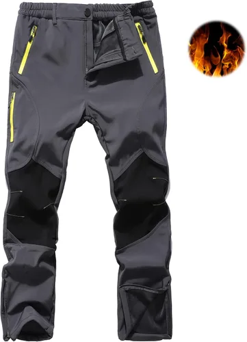 Miniatura 2 de Muaney Mens Ski Snow Waterproof Softshell Outdoor Hiking Velour Lined with Zipper Bottom Leg