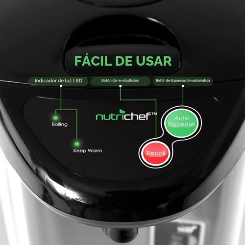 Miniatura 6 de NutriChef Urna de agua caliente de 3.38 cuartos de galón, dispensador de agua caliente aislado de acero inoxidable y caldera, dispensador automático