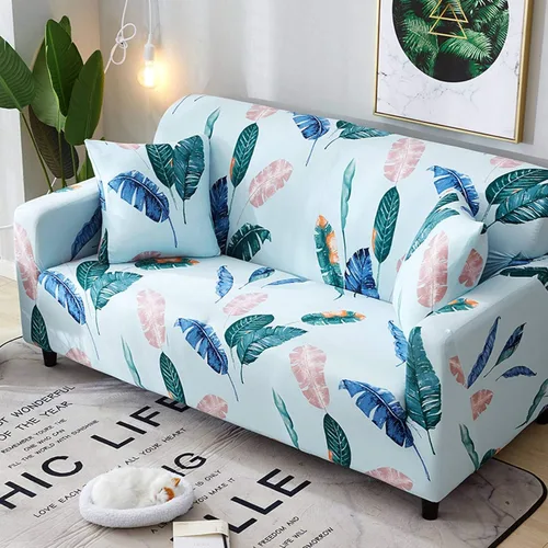 Miniatura 22 de IMYOGI Funda de sofá de alta elasticidad estampada, funda de elastano elástica para sofá de esquina, lavable para 3 cojines, protector de muebles