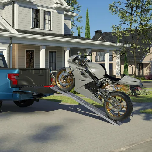 Miniatura 2 de Rampas de carga – Juego de dos rampas de 69 pulgadas para ATV, motocicletas, cortacéspedes, carritos y más – Juego de rampas de coche de capacidad