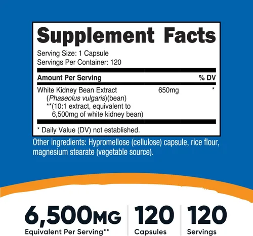 Miniatura 2 de Nutricost Extracto de frijol blanco, 120 cápsulas para 120 porciones por botella, tapas vegetarianas, sin gluten y sin OMG