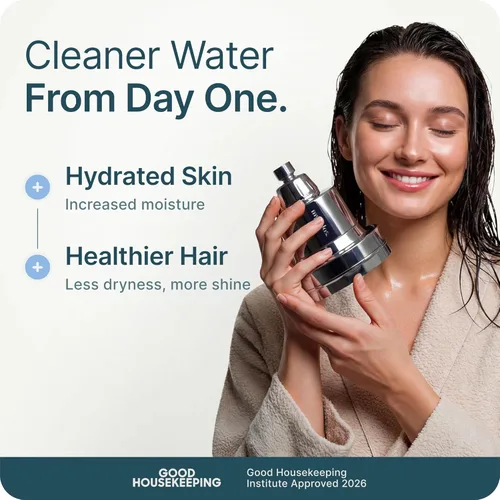 Miniatura 2 de MyHalos® Cabezal de ducha filtrado para filtro de agua dura, alta presión, elimina el cloro, filtro de cabezal de ducha para suavizador de agua Cromo