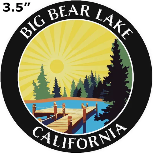 Miniatura 2 de Lake Dock – Big Bear Lake – California 3.5 pulgadas ventana coche camión calcomanía vacaciones aventura tema novedad apliques Negro