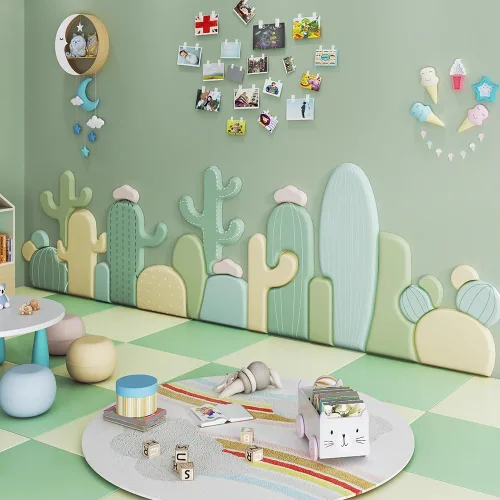 Miniatura 3 de 3D Wall Panels 3D Anti-Collision Wall Panel, Self Adhesive Wall Stickers, PU Waterproof Thickened Wallpaper Decorative Wall Padding, for Schools