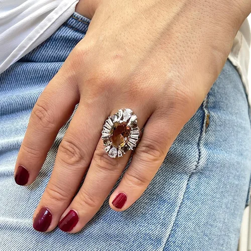 Miniatura 2 de Anillo de mujer de plata de piedra zultanita 925K - Exquisitas joyas de piedras preciosas para la venta - Anillo de plata sultanita - Diásporo turco
