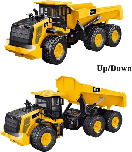 Miniatura 4 de RC Camión Volquete, Camión Volquete a Control Remoto de 11 Canales con Luces/Sonidos/2 Baterías para Adultos, Juguetes de Vehículos de Construcción