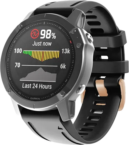 Miniatura 3 de Correa de reloj QuickFit con hebilla dorada, 0.78 pulgadas, impermeable, de liberación rápida, fácil ajuste, para Garmin Fenix 7S 6S Pro/Zafiro