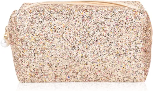 Miniatura 3 de RIAH FASHION Bolsa organizadora de embrague, bolsa organizadora de viaje, cosméticos, artículos de tocador, joyería, lindo bolso de lentejuelas