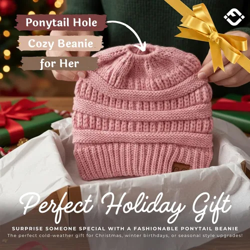 Miniatura 141 de Funky Junque - Gorro para mujer con ranura para cola de caballo