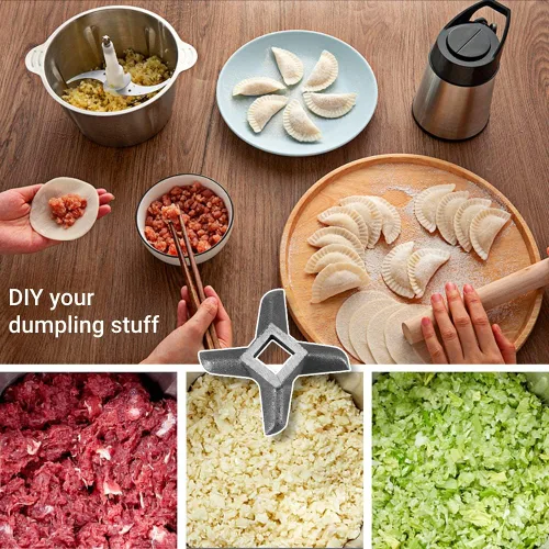 Miniatura 5 de Fdit Cortador profesional de acero inoxidable en forma de cruz para cocina y carne, picadora de cuchilla, cortador de cuchillo de repuesto
