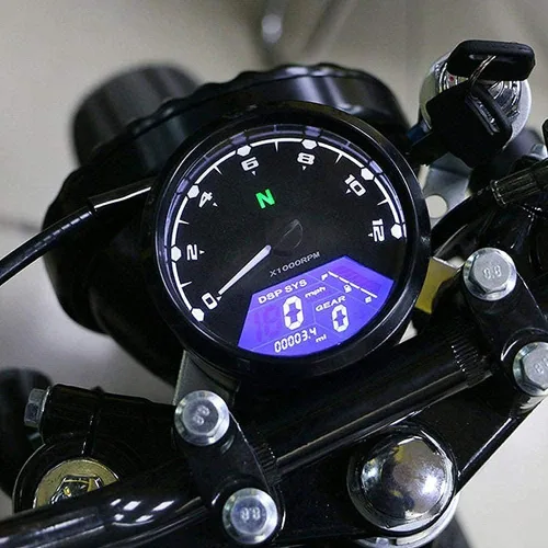 Miniatura 4 de Acouto Velocímetro tacómetro para motocicleta 12000RPM universal motocicleta retroiluminación LED tacómetro digital velocímetro medidor MPH DC 12V