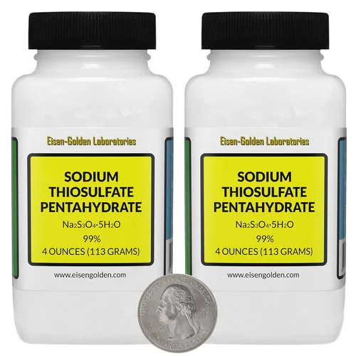 Miniatura 9 de Tiosulfato de sodio pentahidrato [Na2S3O3.5H2O] Cristales de grado AR 99% 1 Lb en dos botellas