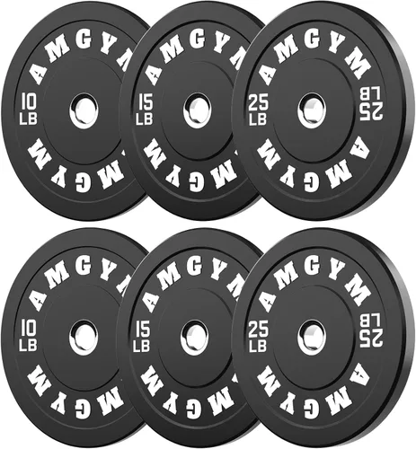 Miniatura 57 de Discos de peso olímpicos de 2 pulgadas y caucho para barras, discos para gimnasio en casa, entrenamiento de fuerza y levantamiento de pesas, 10 a
