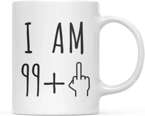 Miniatura 30 de Andaz Press Divertida taza de café de 11 onzas, regalo de broma de cumpleaños, I Am 49 + 1 dedo medio, 1 paquete, ideas de regalo de cumpleaños 50