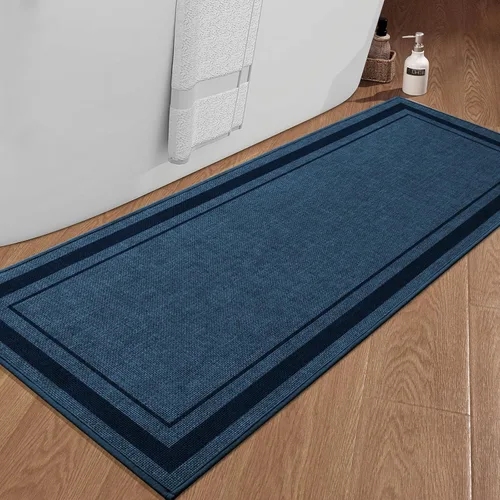 Miniatura 32 de chakme Juego de 2 alfombras de baño ultrafinas, absorbentes, antideslizantes, lavables a máquina, color beige oscuro, 17 x 24 pulgadas + tapete