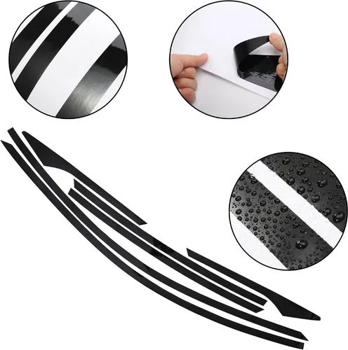 Miniatura 2 de TOMALL Calcomanías de vinilo para borde de ventana de automóvil compatibles with Honda 10th Civic 2016 2017 2018 2019 2020 2021 Accesorios de Negro