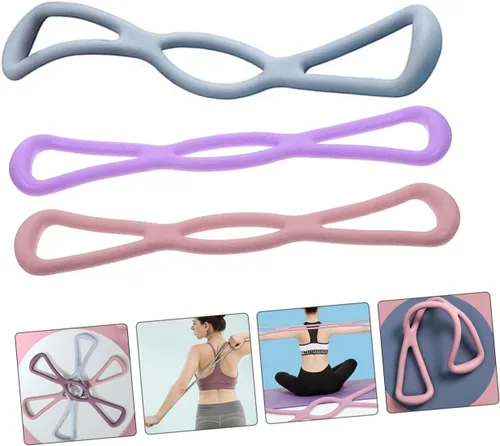Miniatura 3 de GANAZONO 3 bandas de resistencia TPR, correa elástica para yoga, entrenamiento de flexibilidad, pilates, gimnasio en casa, fitness, 3