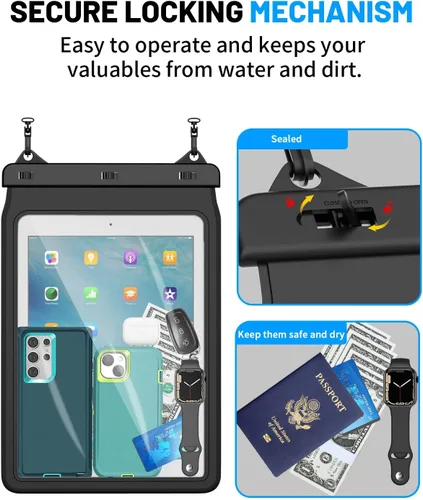 Miniatura 4 de AICase Bolsa impermeable universal para iPad Pro 12.9 5ª/4ª/3ª/3ª generación iPad Pro 11/10.5/9.7, iPad 9.7, iPad Pro 9.7, iPad Air 4/Air 3/Air 2