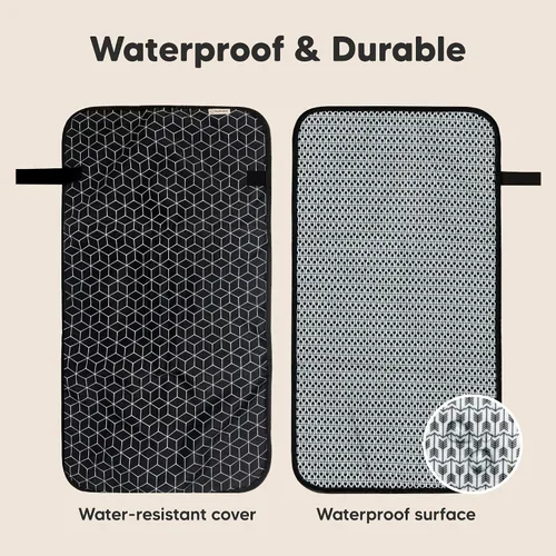 Miniatura 4 de KeaBabies Cambiador de pañales portátil y organizador de pañales para bebé, tapete cambiador plegable impermeable para bebé, tapete de cambio