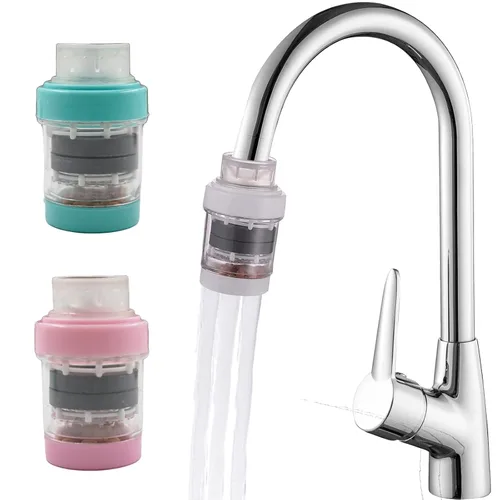 Paquete de 2 filtros de agua para grifo, filtros de montaje en grifo, purificador, filtración de grifo de cocina, carbón activado, elimina cloro,