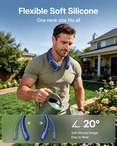 Miniatura 7 de SHEWIND Ventilador de cuello portátil, ventilador personal manos libres, ventilador sin aspas recargable con batería de 5000 mAh, pantalla digital