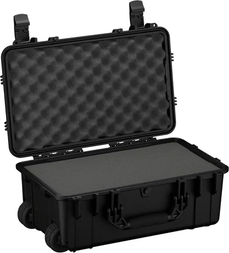 Condition 1 Estuche rígido grande rodante con cerradura de 22" con espuma, modelo 300, caja protectora impermeable para cámara, equipo táctico y