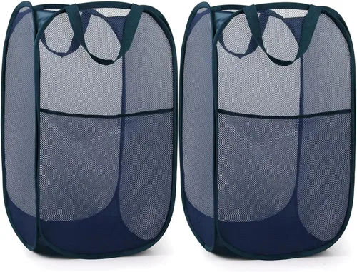 Miniatura 24 de Cestas plegables duraderas para lavandería, cesta desplegable resistente a desgarros para lavandería, cesta de ropa plegable con asas de transporte