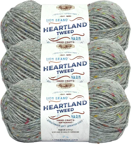 Miniatura 48 de Lion Brand Yarn Heartland Yarn - Hilo multicolor para tejer, tejer y tejer, paquete de 3, color congaree