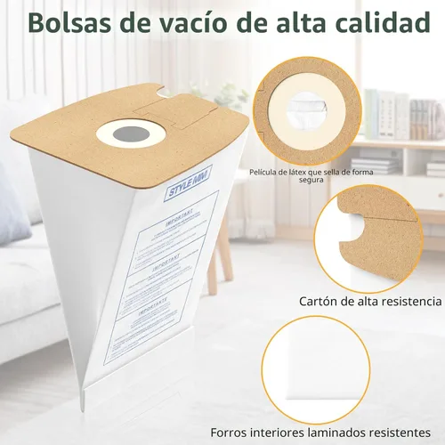 Miniatura 5 de 20 bolsas de repuesto para aspiradora estilo MM compatibles con aspiradoras de recipiente Eureka Style MM Eureka Mighty Mite 3670 y 3680, reemplazan