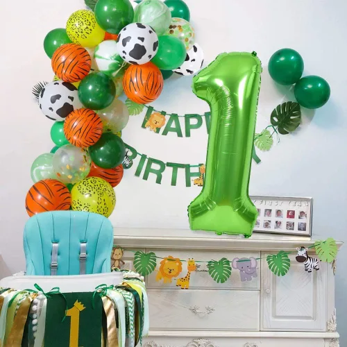 Miniatura 3 de TONIFUL Globos grandes de 40 pulgadas con números verdes del 0 al 9, número 8, globos digitales de aluminio de helio Mylar con números grandes